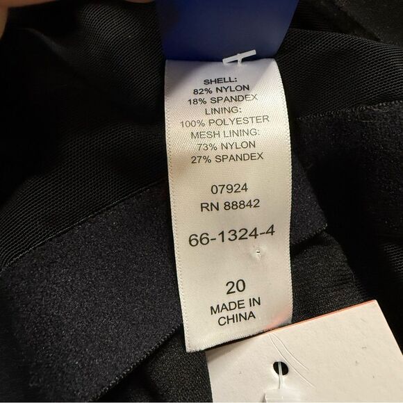 Swimsuits For All Black Hi-Cut One Piece Swimsuit with Flirty Back Tie Sz 20 NWT - Picture 6 of 10